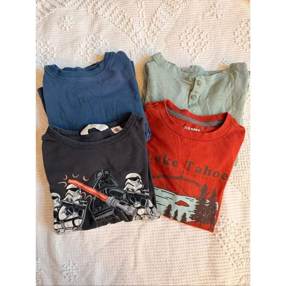 Boys Long Sleeve Tee Bundle Size 6/7 Lot 4 - Picture 1 of 16